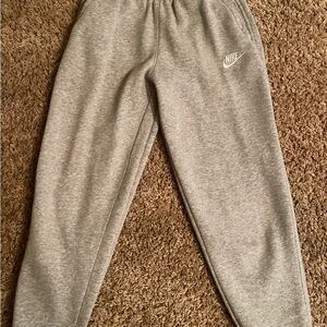 Nike Kids Heather Gray Joggers with White Swoosh